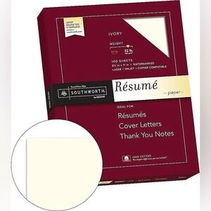 Free when bundled Southworth company Cream Paper resume Sheets